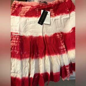 Chaudry Red and White Tie-Dye Skirt NWT!